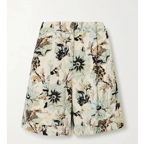 NWT Diane Von Furstenberg DVF Nathalie Floral Print Crepe Shorts Bermuda SZ 2 - Picture 9 of 11